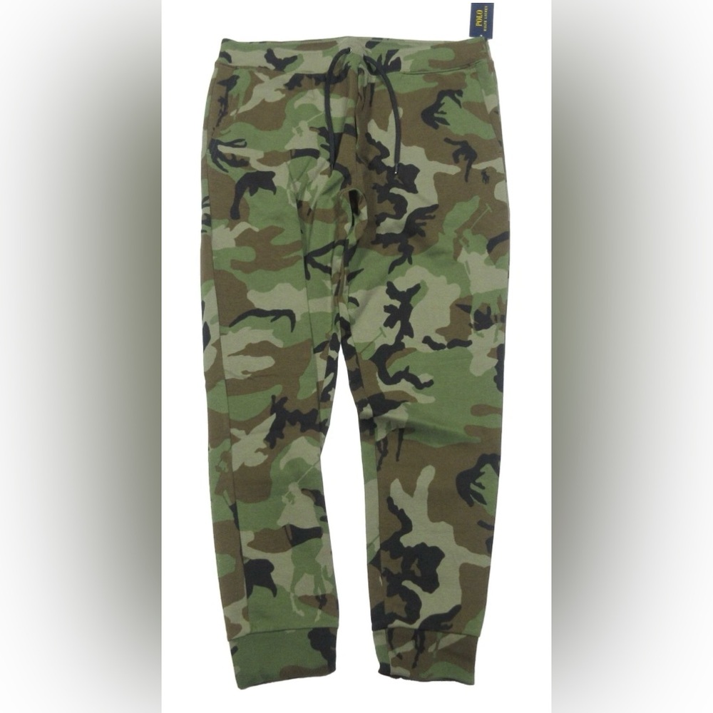 🆕 Polo Ralph Lauren Men’s Polo Player Camo Double Knit Jogger Pants. Green, 2XL - Picture 2 of 12